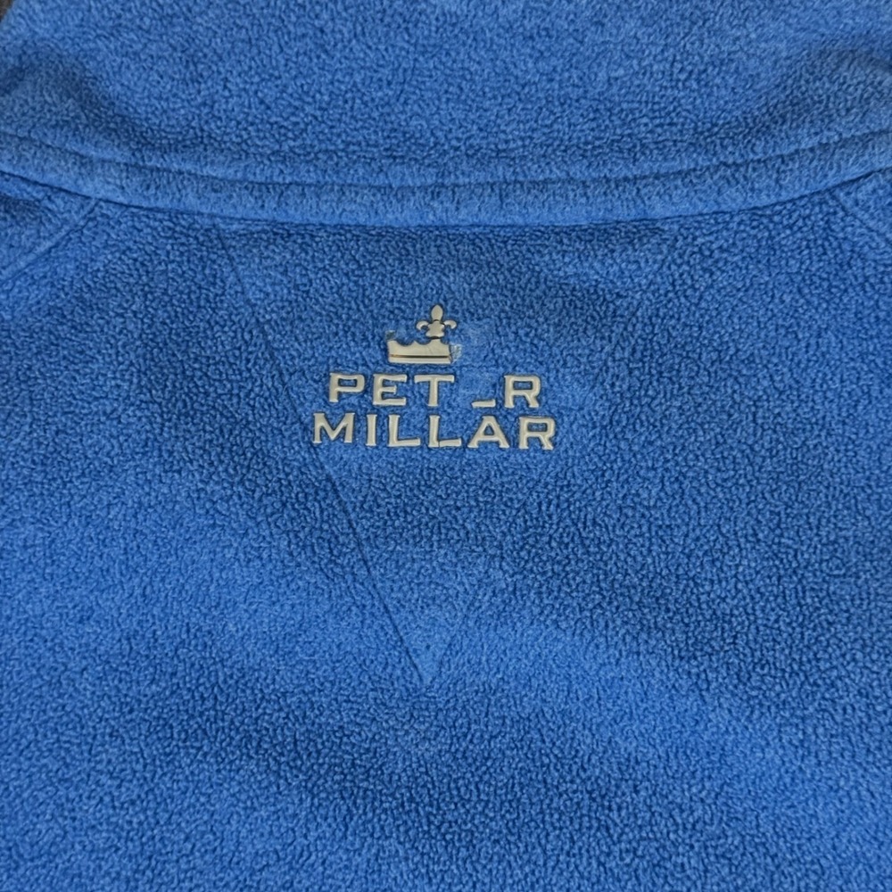 Peter Millar Warmth Fleece 1/4 Zip Sweater Men's Large Blue Golf Pullover Preppy - Picture 5 of 8